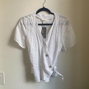 White Linen wrap blouse